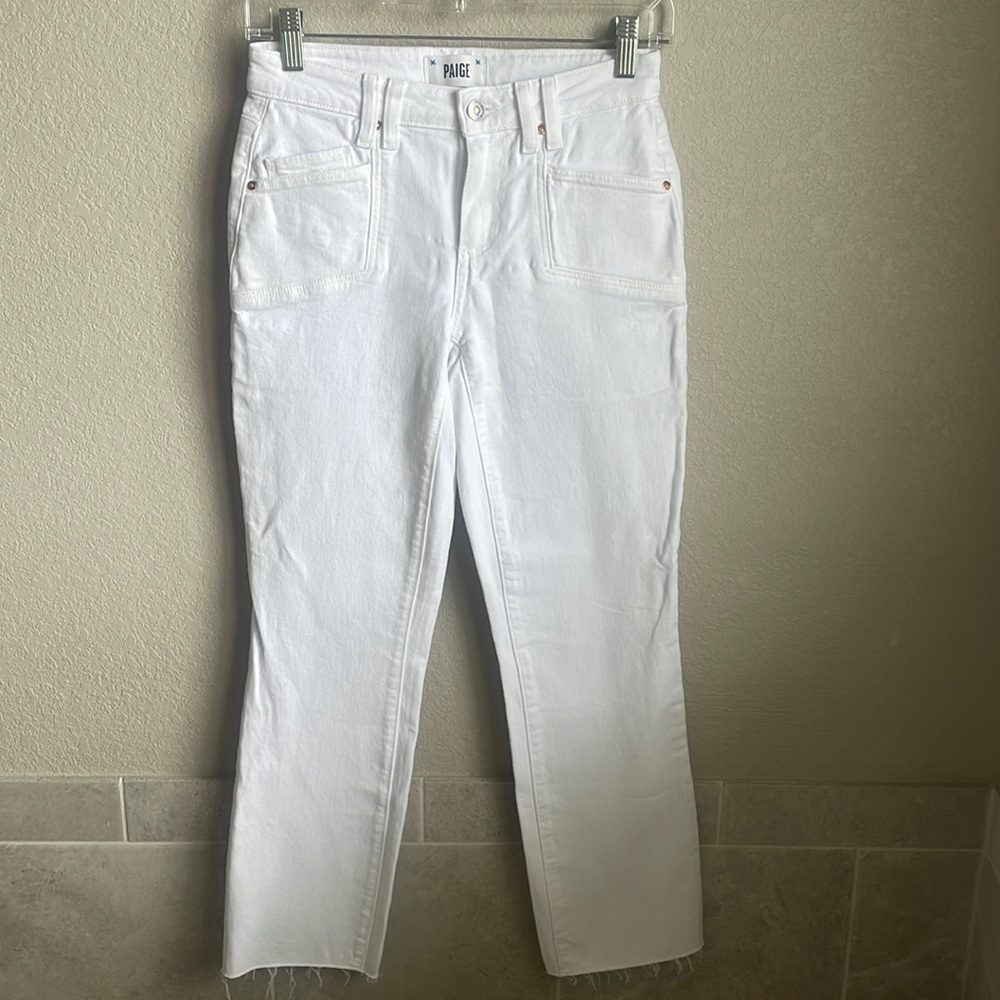 NWT Paige White Straight Leg Jeans - Picture 1 of 4